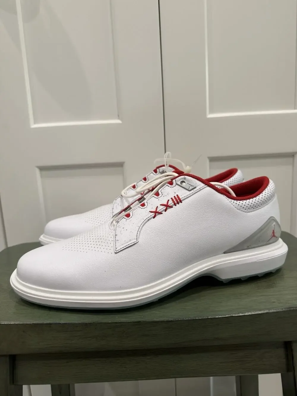 New Nike Jordan ADG 5 Golf Shoes White Fire Red Size 10 FQ6642-101